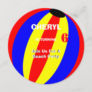 Fun Summer Beach Ball Personaliized Invitation