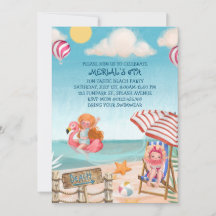 Fun Summer Beach Birthday Party Invitation