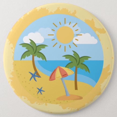 Fun Summer Beach Ocean Tropical Paradise Button