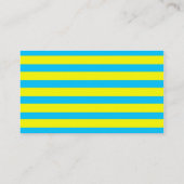 Fun Summer Bright Yellow and Teal Blue Stripes Business Card (Back)