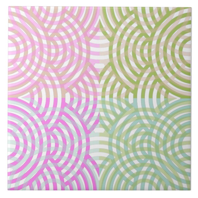 Fun summer colour circles pattern  ceramic tile (Front)