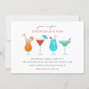 Fun Summer Drinks Cocktail party Invitation