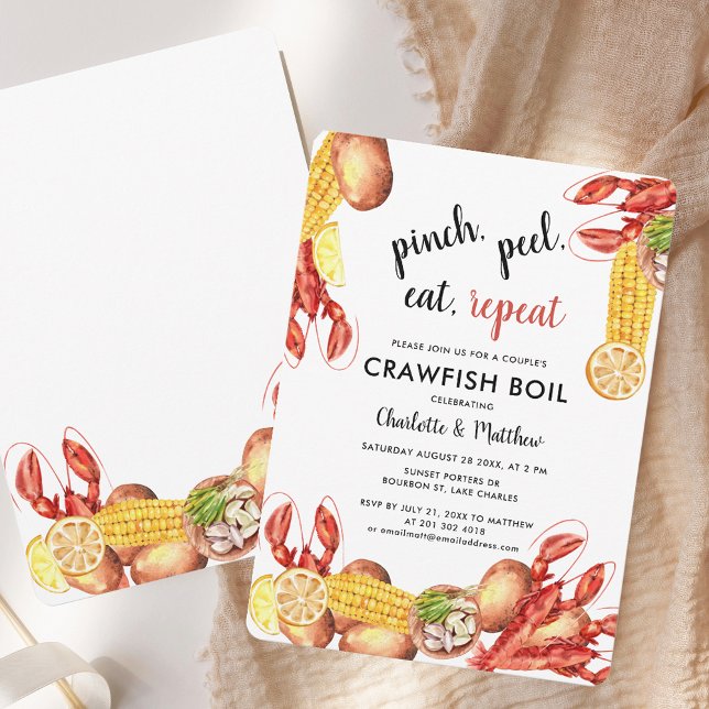 Fun Summer Engagement Party Crawfish Boil Invitation (Fun Summer Engagement Party Crawfish Boil Invitation)