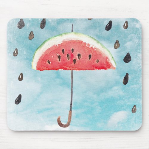 Fun Summer Fresh Melon Fruit Rain Mouse Pad