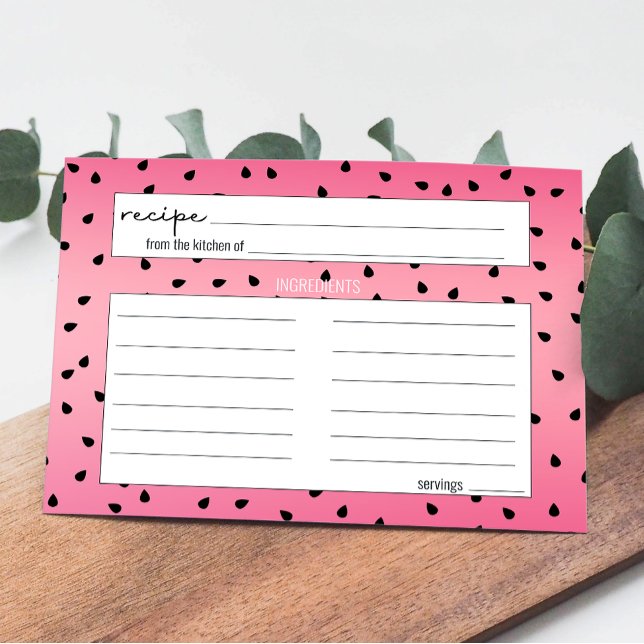 Fun Summer Fruit Watermelon Seed Recipe Card (Creator Uploaded)