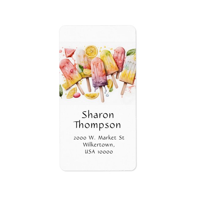  Fun Summer Fuit Popsicles  Label (Front)