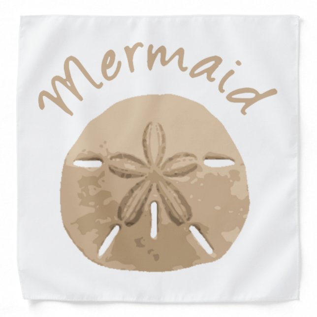 Fun Summer Holiday Mermaid Sand Dollar Art beach Bandana (Front)