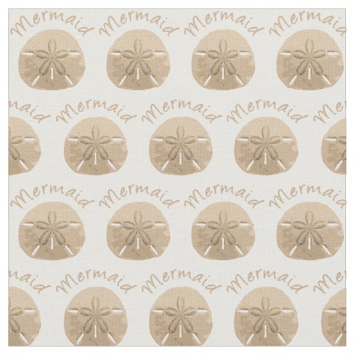 Fun Summer Holiday Mermaid Sand Dollar Art beach Fabric
