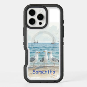 Fun Summer Holiday Sandy Beach Seagulls iPhone 16 Pro Max Case