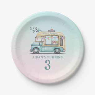Fun Summer Ice Cream Truck Birthday Party Plate