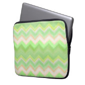 Fun Summer Orange Lime Green Ikat Zigzag Pattern Laptop Sleeve (Front Left)