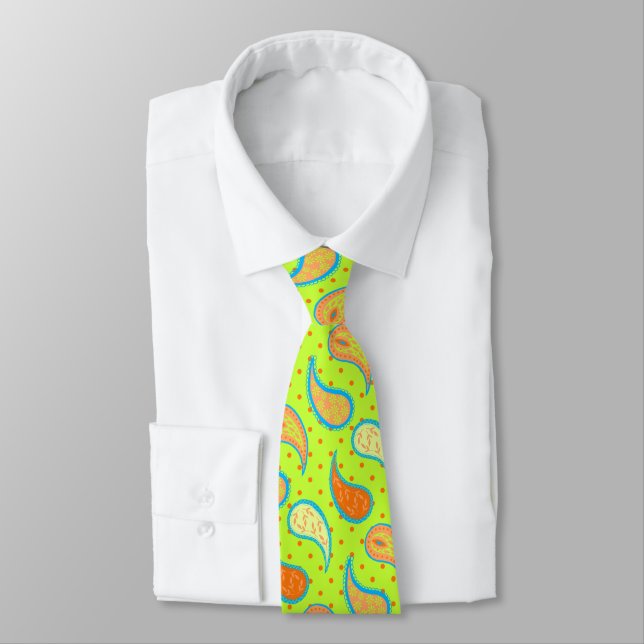 Fun Summer Paisley Neck Tie (Tied)