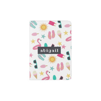 Fun Summer Pattern Add Your Name Passport Holder