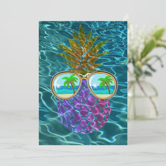 Fun summer  pineapple with sunglasses     (Standing Front)