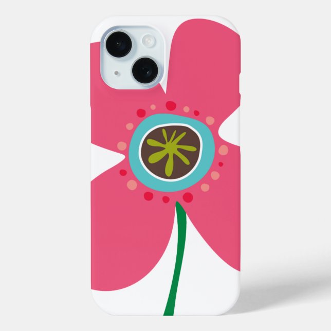 Fun Summer Pink Daisy Pop Flower Whimsical & Cute Case-Mate iPhone Case (Back)