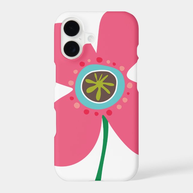 Fun Summer Pink Daisy Pop Flower Whimsical & Cute Case-Mate iPhone Case (Back)