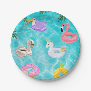Fun Summer Pool Party Paper Plates