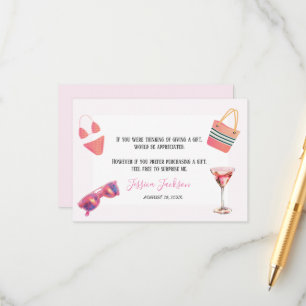 Fun Summer Pool Party Watercolor Sweet 16 Enclosure Card