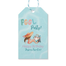 Fun Summer Pool Party Watercolor Sweet 16