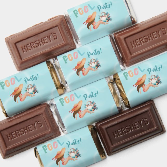 Fun Summer Pool Party Watercolor Sweet 16 Hershey's Miniatures (Assorted)