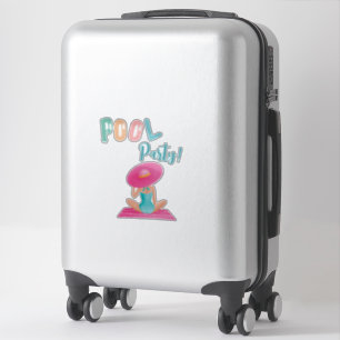 Fun Summer Pool Party Watercolor Sweet 16 Sticker