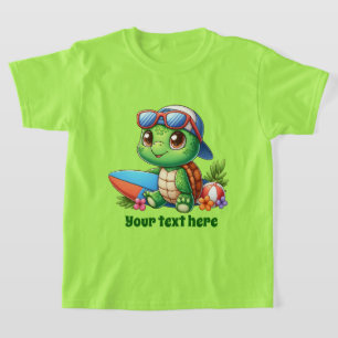 Fun Summer sea turtle add text boys T-Shirt