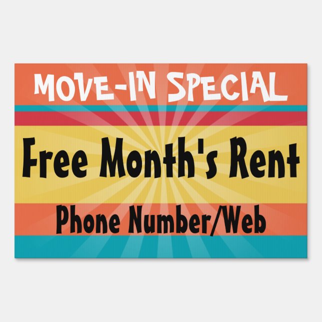 Fun Summer Stripes, Rental Special Yard Sign (Front)