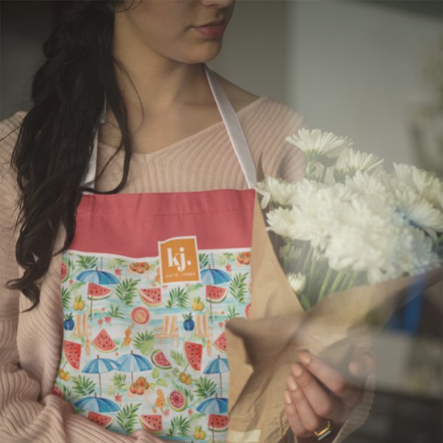 Fun Summer Stylish Monogram Apron (Creator Uploaded)