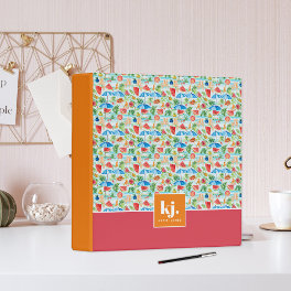 Fun Summer Stylish Monogram Binder