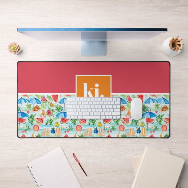 Fun Summer Stylish Monogram Desk Mat (Office 1)