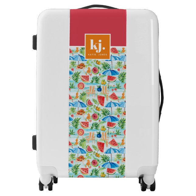 Fun Summer Stylish Monogram Luggage (Front)