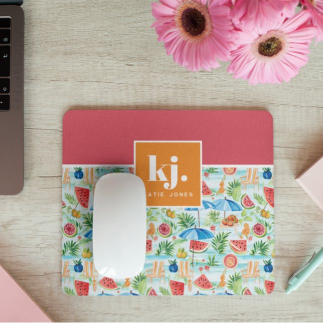 Fun Summer Stylish Monogram Mouse Pad (Creator Uploaded)