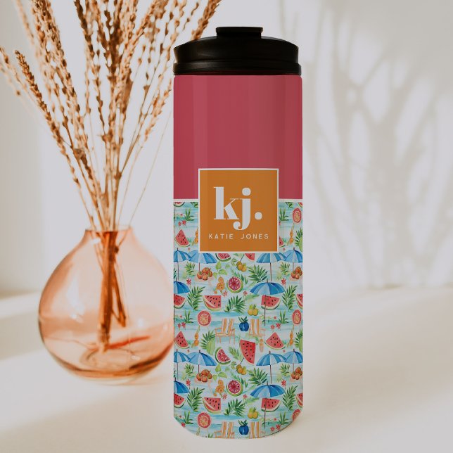 Fun Summer Stylish Monogram Thermal Tumbler (Creator Uploaded)