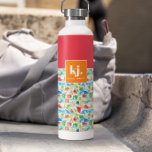 Fun Summer Stylish Monogram Water Bottle<br><div class="desc">Colorful summer watercolors mixed with bold color blocking and your monogram. Popping colors to add some cheer. Celebrate the vibrancy of summer with a captivating color palette. These lively and enchanting hues blend harmoniously, evoking the joyous spirit of the season and creating a visually stunning ambiance. This monogram collection radiates...</div>