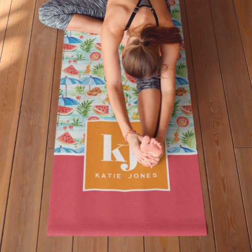 Fun Summer Stylish Monogram Yoga Mat