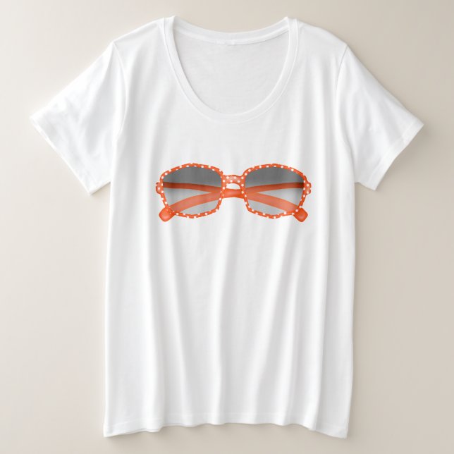 Fun Summer t-Shirt with Orange Sunglasses (Design Front)