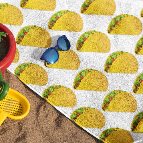 Fun Summer Taco Print Pattern Beach Towel