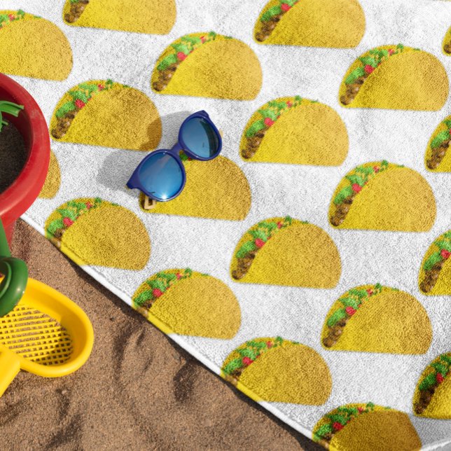 Fun Summer Taco Print Pattern Beach Towel (Creator Uploaded)