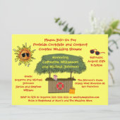 Fun Summer Tiki Hut Cookout Couples Bridal Shower Invitation (Standing Front)