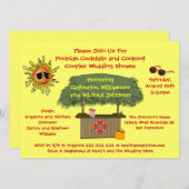 Fun Summer Tiki Hut Cookout Couples Bridal Shower Invitation (Front/Back)