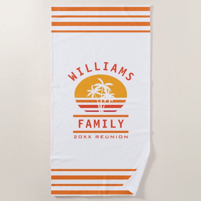Fun Summer Vacation Tropical Beach Family Reunion Towel (Front)