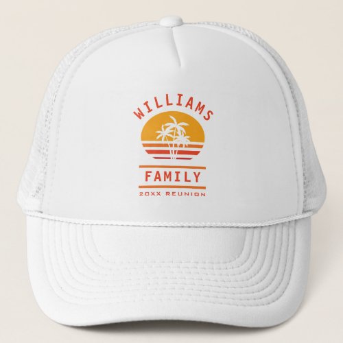 Fun Summer Vacation Tropical Beach Family Reunion Trucker Hat