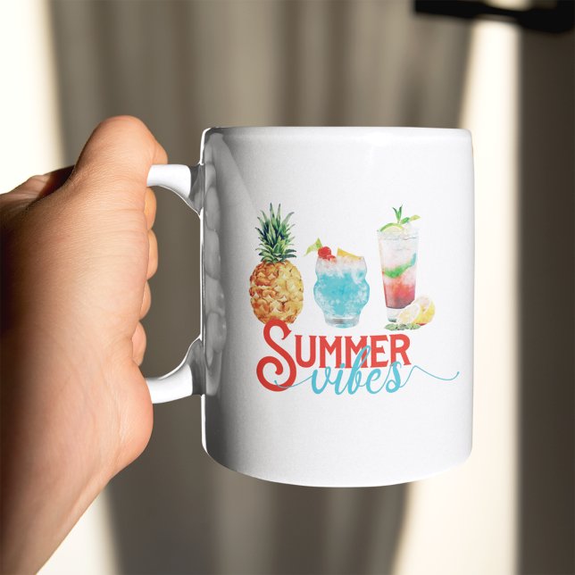 Fun Summer Vibes Colorful Watercolor Cocktails  Coffee Mug (Creator Uploaded)
