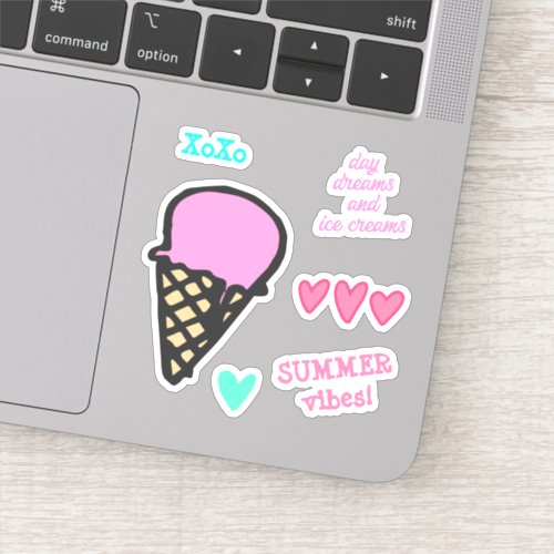 Fun Summer Vibes  Ice Cream _ Cute Girls Sticker