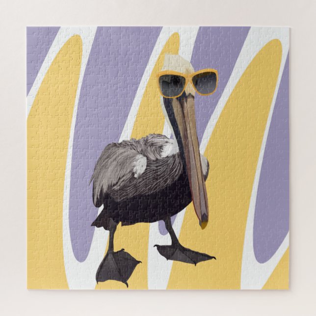 Fun Summer Vibes Pelican Bird Jigsaw Puzzle (Vertical)