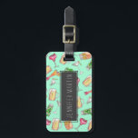 Fun Summer Watercolor Painted Mixed Drinks Pattern Luggage Tag<br><div class="desc">This fun and summery hand painted watercolor mixed drinks pattern with daiquiri, beer, fruity drink, mojito, ice tea, and martini on bright teal green is perfect for the trendy and stylish woman. Its hipster and cute print is great for many gifts and occasions. Enjoy this foodie and artsy print for...</div>