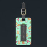 Fun Summer Watercolor Painted Mixed Drinks Pattern Luggage Tag<br><div class="desc">This fun and summery hand painted watercolor mixed drinks pattern with daiquiri, beer, fruity drink, mojito, ice tea, and martini on bright teal green is perfect for the trendy and stylish woman. Its hipster and cute print is great for many gifts and occasions. Enjoy this foodie and artsy print for...</div>