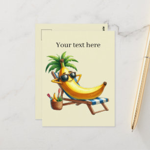 Fun Summertime customizable beach banana  Postcard