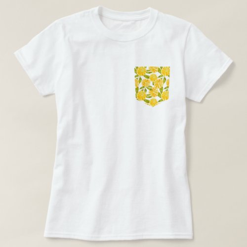 Fun Summery Fresh Lemon Slices Pocket T_Shirt
