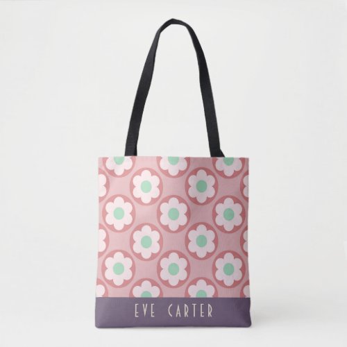 Fun Summery Raspberry Pink Floral Print Tote Bag